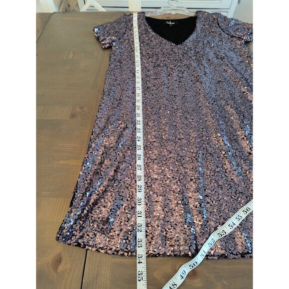 Lulus Light Up The Night Sequin Dress Women's Size S Purple Mini Shift Lined - Picture 8 of 14